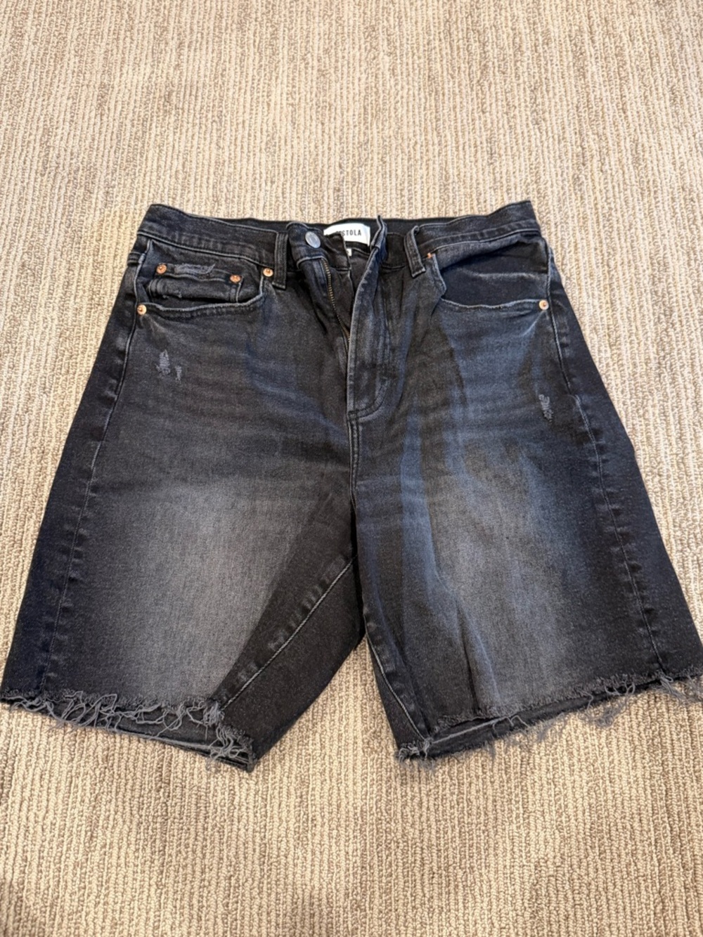 Pistola Black Washed Denim Shorts